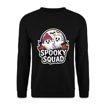Halloween Spooky Squad Geist mit Mütze - Unisex Pullover - Schwarz - Vorne - Alina (178cm) & Michal (187cm)
