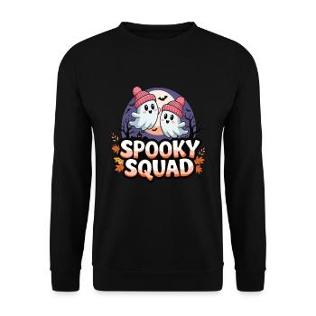 Halloween Spooky Squad fantôme avec chapeau - Sweat-shirt Unisexe - noir - Devant - Alina (178cm) & Michal (187cm)