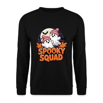 Halloween Spooky Squad fantôme avec chapeau - Sweat-shirt Unisexe - noir - Devant - Alina (178cm) & Michal (187cm)