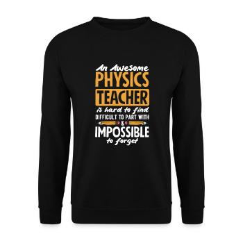 Funny Teacher Teacher Gift - Unisex Sweatshirt - black - Front - Alina (178cm) & Michal (187cm)
