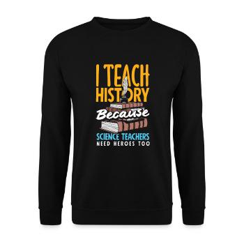 Funny Teacher Teacher Gift - Unisex Sweatshirt - black - Front - Alina (178cm) & Michal (187cm)