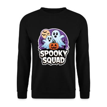 Halloween Spooky Squad Geist mit Mütze - Unisex Pullover - Schwarz - Vorne - Alina (178cm) & Michal (187cm)