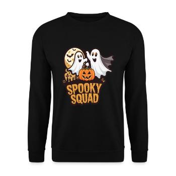 Halloween Spooky Squad Geist mit Mütze - Unisex Pullover - Schwarz - Vorne - Alina (178cm) & Michal (187cm)