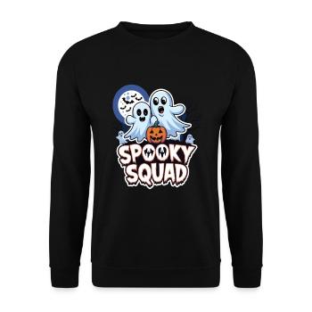 Halloween Spooky Squad Geist mit Mütze - Unisex Pullover - Schwarz - Vorne - Alina (178cm) & Michal (187cm)