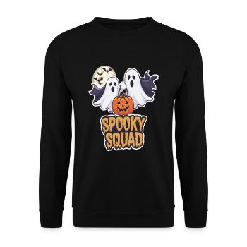Halloween Spooky Squad Geist mit Mütze - Unisex Pullover - Schwarz - Vorne - Alina (178cm) & Michal (187cm)