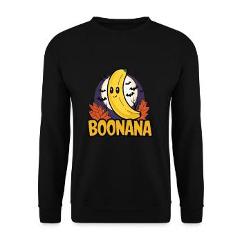 Halloween Boonana Halloween Geist - Unisex Pullover - Schwarz - Vorne - Alina (178cm) & Michal (187cm)