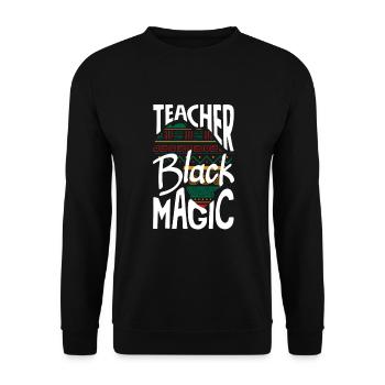 Lustiges Lehrer Lehrerinnen Geschenk - Unisex Pullover - Schwarz - Vorne - Alina (178cm) & Michal (187cm)