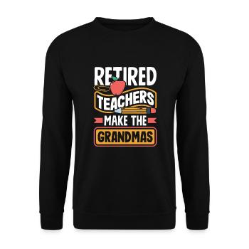 Lustiges Lehrer Lehrerinnen Geschenk - Unisex Pullover - Schwarz - Vorne - Alina (178cm) & Michal (187cm)
