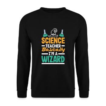 Funny Teacher Teacher Gift - Unisex Sweatshirt - black - Front - Alina (178cm) & Michal (187cm)