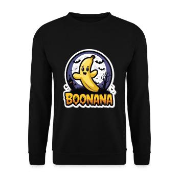 Halloween Boonana Halloween Geist - Unisex Pullover - Schwarz - Vorne - Alina (178cm) & Michal (187cm)