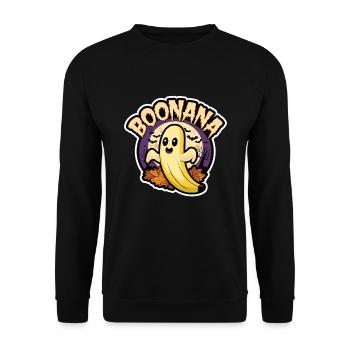 Halloween Boonana Halloween Geist - Unisex Pullover - Schwarz - Vorne - Alina (178cm) & Michal (187cm)