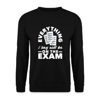 Lustiges Lehrer Lehrerinnen Geschenk - Unisex Pullover - Schwarz - Vorne - Alina (178cm) & Michal (187cm)