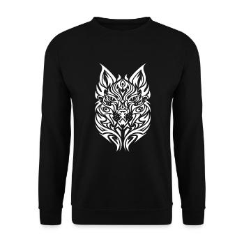 Dog Pet Tribal Tattoo - Unisex Sweatshirt - black - Front - Alina (178cm) & Michal (187cm)