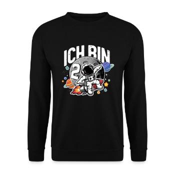 2. Geburtstag Jungen 2 Jahre Astronaut Geburtstag - Unisex Pullover - Schwarz - Vorne - Alina (178cm) & Michal (187cm)