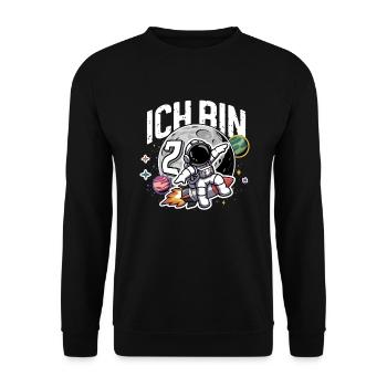 2. Geburtstag Jungen 2 Jahre Astronaut Geburtstag - Unisex Pullover - Schwarz - Vorne - Alina (178cm) & Michal (187cm)