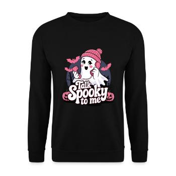 Halloween Ghost Funny Talk Effrayant pour moi - Sweat-shirt Unisexe - noir - Devant - Alina (178cm) & Michal (187cm)