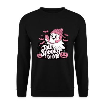 Halloween Ghost Funny Talk Effrayant pour moi - Sweat-shirt Unisexe - noir - Devant - Alina (178cm) & Michal (187cm)