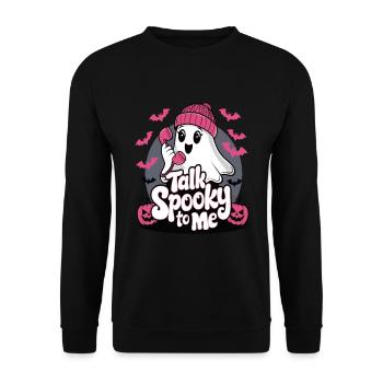 Halloween Ghost Funny Talk Effrayant pour moi - Sweat-shirt Unisexe - noir - Devant - Alina (178cm) & Michal (187cm)