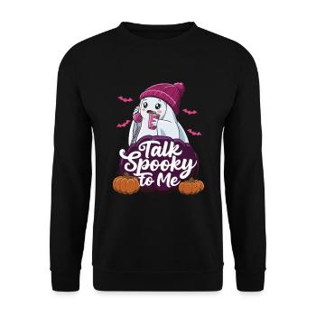 Halloween Ghost Funny Talk Effrayant pour moi - Sweat-shirt Unisexe - noir - Devant - Alina (178cm) & Michal (187cm)