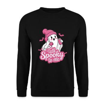 Halloween Ghost Funny Talk Effrayant pour moi - Sweat-shirt Unisexe - noir - Devant - Alina (178cm) & Michal (187cm)