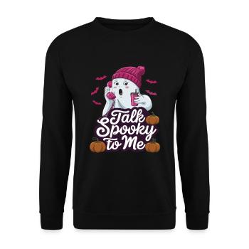 Halloween Ghost Funny Talk Effrayant pour moi - Sweat-shirt Unisexe - noir - Devant - Alina (178cm) & Michal (187cm)