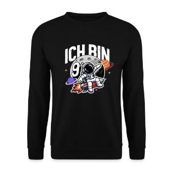 9e anniversaire garçons 9 ans astronaute anniversaire - Sweat-shirt Unisexe - noir - Devant - Alina (178cm) & Michal (187cm)