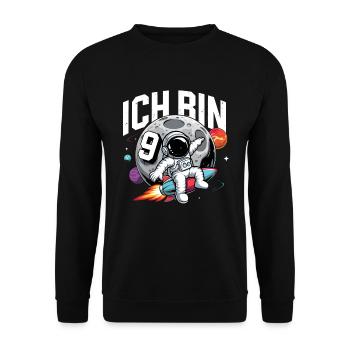 9e anniversaire garçons 9 ans astronaute anniversaire - Sweat-shirt Unisexe - noir - Devant - Alina (178cm) & Michal (187cm)