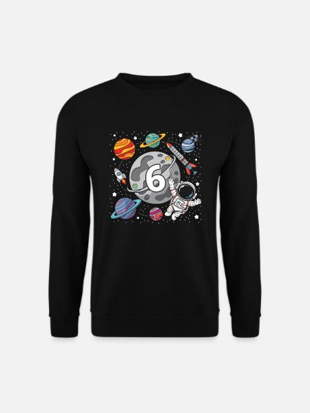 6. Geburtstag Jungen 6 Jahre Astronaut Geburtstag - Unisex Pullover - Schwarz