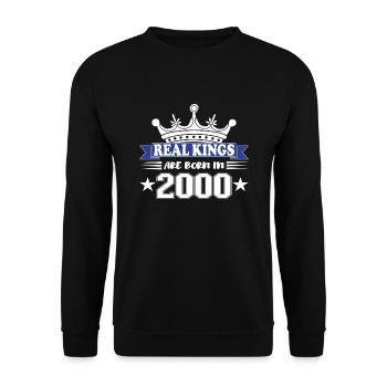 Cadeau d’anniversaire 2000 Vintage 2000 - Sweat-shirt Unisexe - noir - Devant - Alina (178cm) & Michal (187cm)