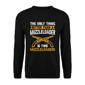 Vorderlader Muzzleloader Muzzle Loading - Unisex Pullover - Schwarz - Vorne - Alina (178cm) & Michal (187cm)