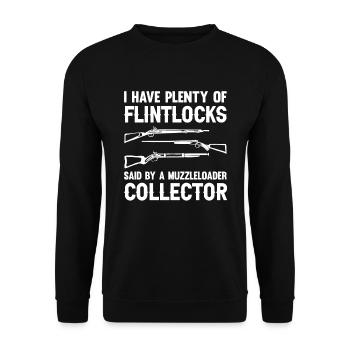 Vorderlader Muzzleloader Muzzle Loading - Unisex Sweatshirt - black - Front - Alina (178cm) & Michal (187cm)