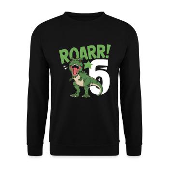 6ème anniversaire 6 ans Dino Dinosaur Fan - Sweat-shirt Unisexe - noir - Devant - Alina (178cm) & Michal (187cm)
