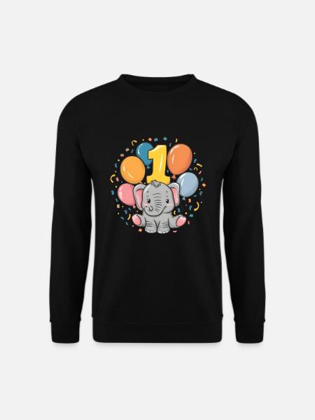 1. Geburtstag Elefant Kindergeburtstag - Unisex Pullover - Schwarz