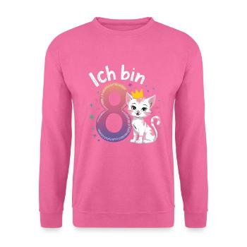 8. Geburtstag Katze Kätzchen Kindergeburtstag - Unisex Pullover - Pink - Vorne