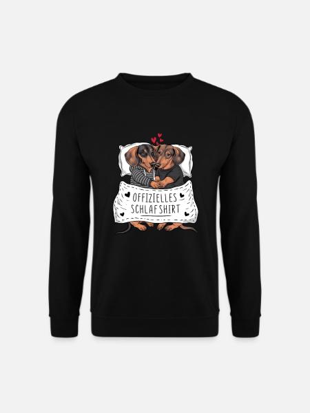 Offizielles Schlafshirt Süßes Dackel Paar - Unisex Pullover - Schwarz