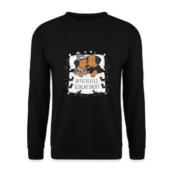 Chemise de nuit officielle Couple de teckels mignons - Sweat-shirt Unisexe - noir - Devant - Alina (178cm) & Michal (187cm)