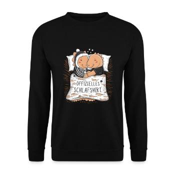 Chemise de nuit officielle Sweet Dino Couple - Sweat-shirt Unisexe - noir - Devant - Alina (178cm) & Michal (187cm)