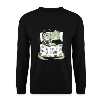 Chemise de nuit officielle Sweet Dino Couple - Sweat-shirt Unisexe - noir - Devant - Alina (178cm) & Michal (187cm)
