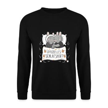 Chemise de nuit officielle Cute Bunny Bunny Pair - Sweat-shirt Unisexe - noir - Devant - Alina (178cm) & Michal (187cm)