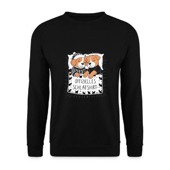 Official Sleep Shirt Cute Dog Dog Couple - Unisex Sweatshirt - black - Front - Alina (178cm) & Michal (187cm)