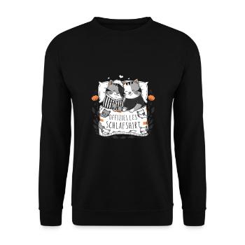 Chemise de nuit officielle Chat mignon chat chats couple - Sweat-shirt Unisexe - noir - Devant - Alina (178cm) & Michal (187cm)