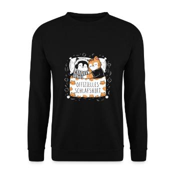 Chemise de nuit officielle Chat mignon chat chats couple - Sweat-shirt Unisexe - noir - Devant - Alina (178cm) & Michal (187cm)