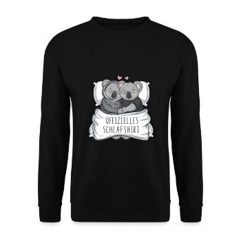 Official Sweet Koala Couple Sleep Shirt - Unisex Sweatshirt - black - Front - Alina (178cm) & Michal (187cm)