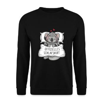 Official Sweet Koala Sleep Shirt - Unisex Sweatshirt - black - Front - Alina (178cm) & Michal (187cm)