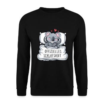 Official Sweet Koala Sleep Shirt - Unisex Sweatshirt - black - Front - Alina (178cm) & Michal (187cm)