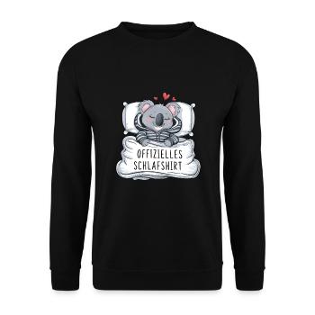Official Sweet Koala Sleep Shirt - Unisex Sweatshirt - black - Front - Alina (178cm) & Michal (187cm)