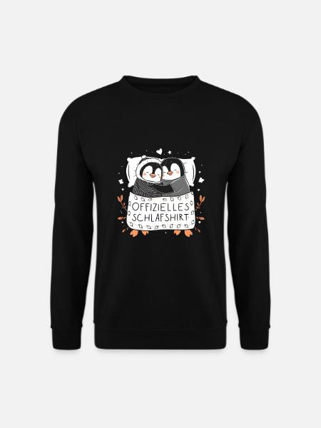 Offizielles Schlafshirt Süßes Pinguin Paar - Unisex Pullover - Schwarz