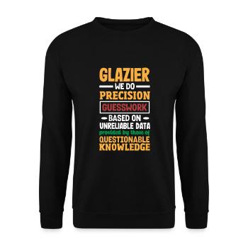 Glaser Geschenk - Unisex Pullover - Schwarz - Vorne - Alina (178cm) & Michal (187cm)