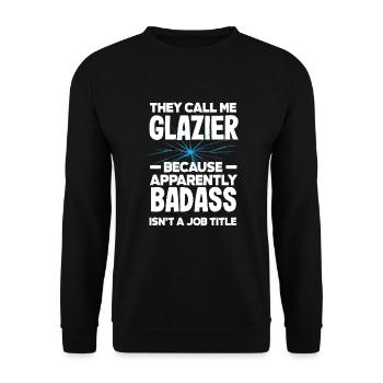 Glaser Geschenk - Unisex Pullover - Schwarz - Vorne - Alina (178cm) & Michal (187cm)
