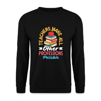 Funny Teacher Teacher Gift - Unisex Sweatshirt - black - Front - Alina (178cm) & Michal (187cm)